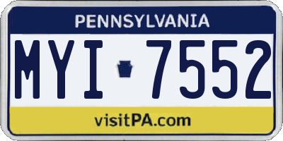 PA license plate MYI7552