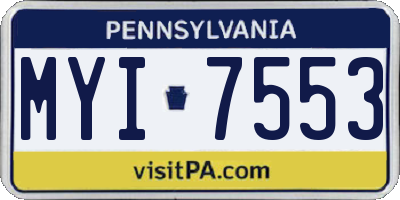 PA license plate MYI7553