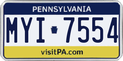 PA license plate MYI7554