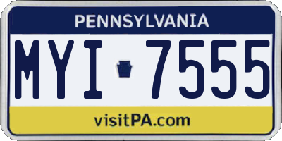 PA license plate MYI7555