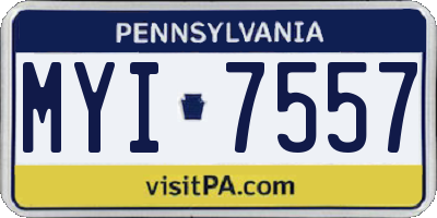 PA license plate MYI7557