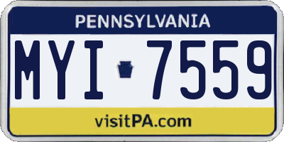 PA license plate MYI7559