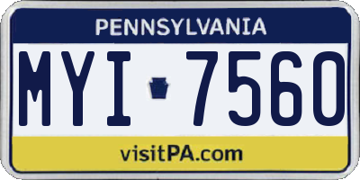 PA license plate MYI7560