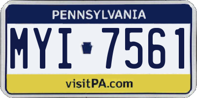 PA license plate MYI7561