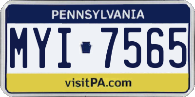 PA license plate MYI7565