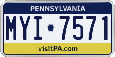 PA license plate MYI7571
