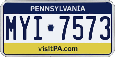PA license plate MYI7573