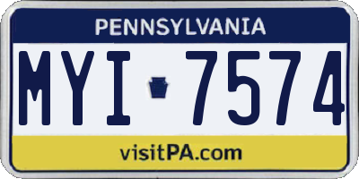 PA license plate MYI7574