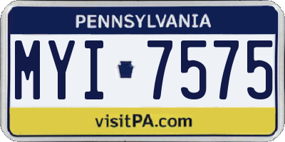 PA license plate MYI7575