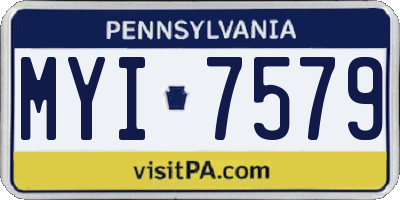 PA license plate MYI7579