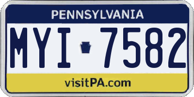 PA license plate MYI7582