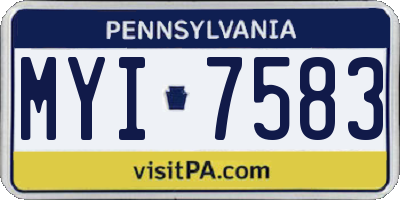 PA license plate MYI7583