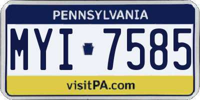 PA license plate MYI7585