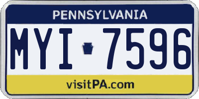 PA license plate MYI7596