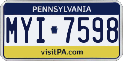 PA license plate MYI7598