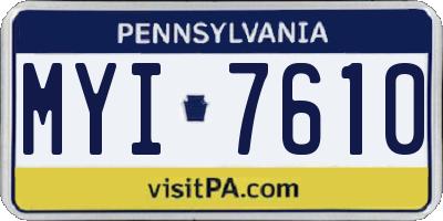 PA license plate MYI7610