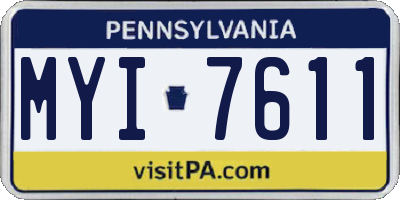 PA license plate MYI7611