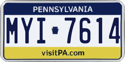 PA license plate MYI7614