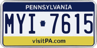 PA license plate MYI7615