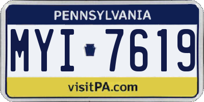 PA license plate MYI7619