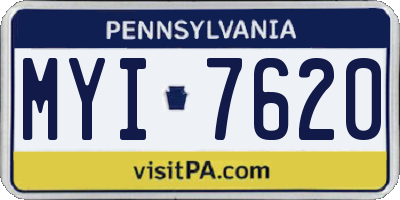 PA license plate MYI7620