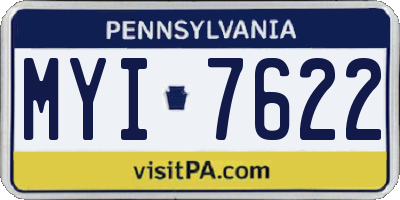 PA license plate MYI7622