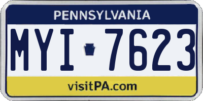 PA license plate MYI7623