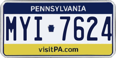 PA license plate MYI7624