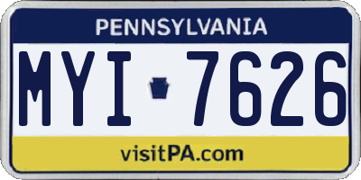 PA license plate MYI7626