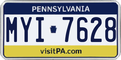 PA license plate MYI7628