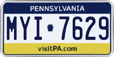 PA license plate MYI7629