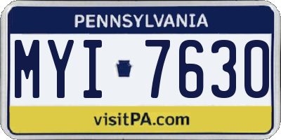 PA license plate MYI7630