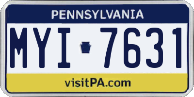 PA license plate MYI7631