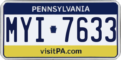 PA license plate MYI7633