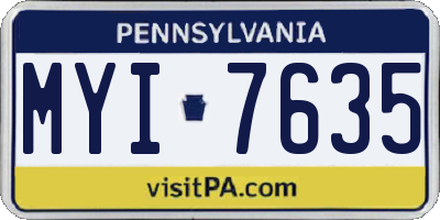 PA license plate MYI7635