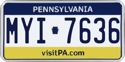 PA license plate MYI7636