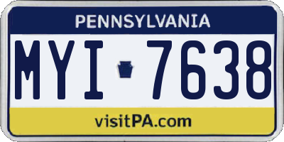 PA license plate MYI7638