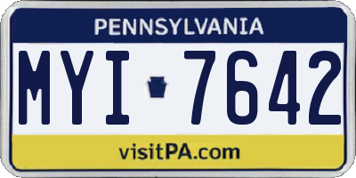 PA license plate MYI7642