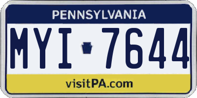 PA license plate MYI7644