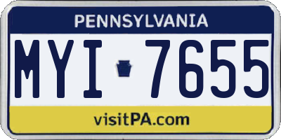 PA license plate MYI7655
