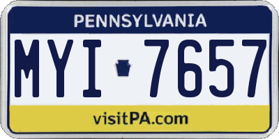 PA license plate MYI7657