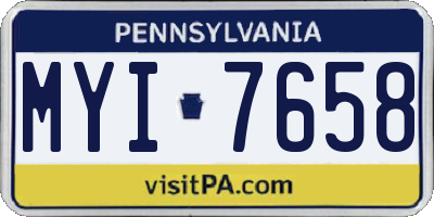 PA license plate MYI7658
