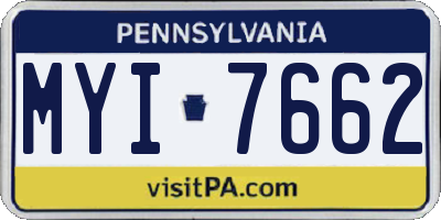 PA license plate MYI7662