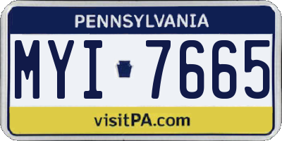 PA license plate MYI7665