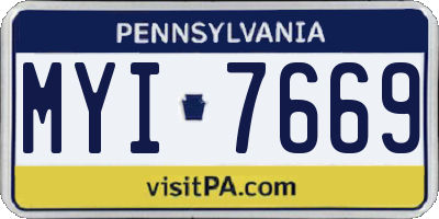 PA license plate MYI7669