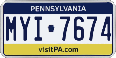PA license plate MYI7674