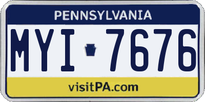 PA license plate MYI7676