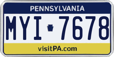 PA license plate MYI7678
