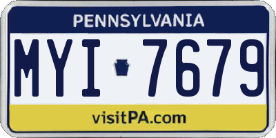 PA license plate MYI7679