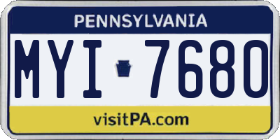 PA license plate MYI7680